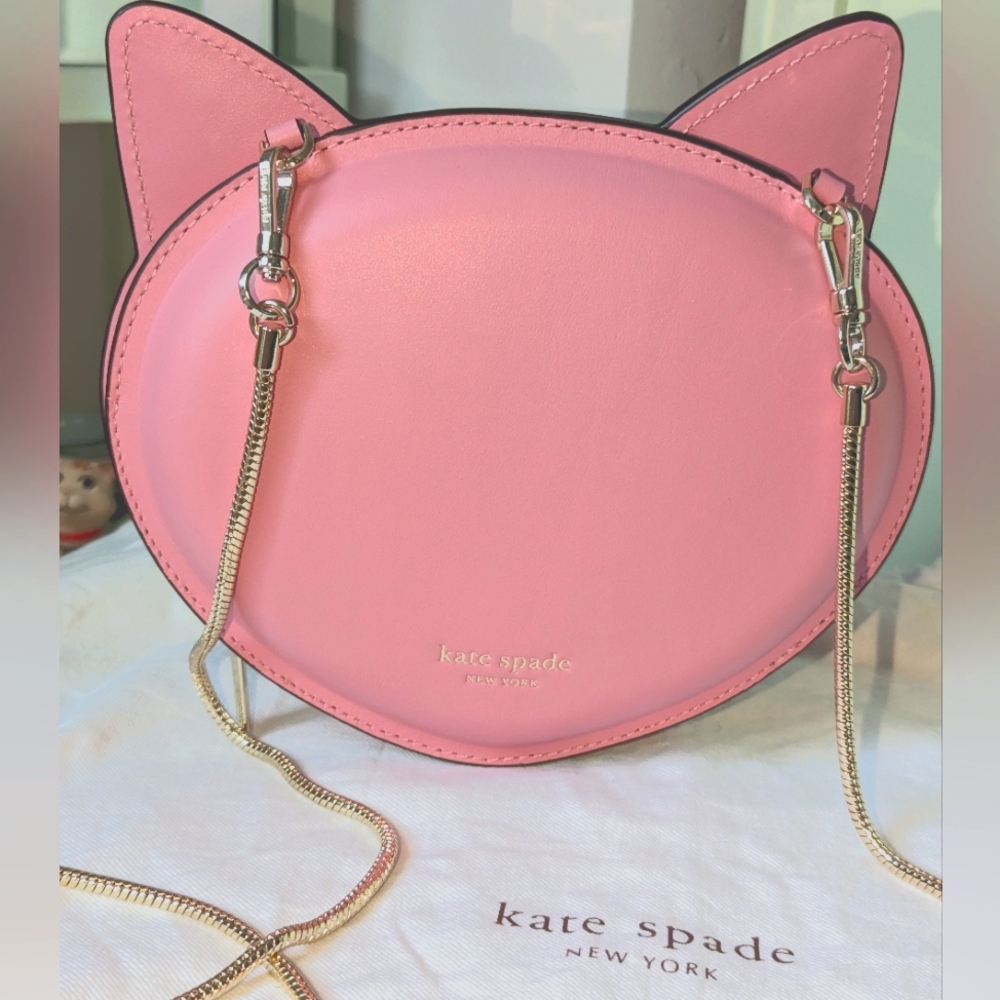 Kate Spade "Cats" Feline Face Crossbody Bag - Pink/Like new w/dust bag - Picture 11 of 16